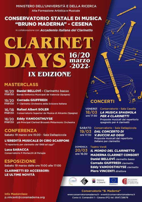 Locandina Clarinet Days 2022